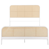 Lanewood Polyethylene PE Rattan Upholstered Metal Eastern King Bed White from Coaster - Luna Furniture