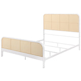 Lanewood Polyethylene PE Rattan Upholstered Metal Eastern King Bed White from Coaster - Luna Furniture