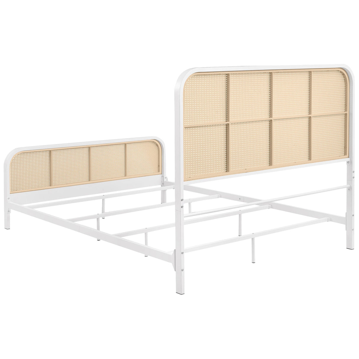 Lanewood Polyethylene PE Rattan Upholstered Metal Eastern King Bed White from Coaster - Luna Furniture