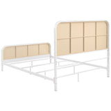 Lanewood Polyethylene PE Rattan Upholstered Metal Eastern King Bed White from Coaster - Luna Furniture