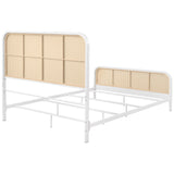 Lanewood Polyethylene PE Rattan Upholstered Metal Eastern King Bed White from Coaster - Luna Furniture