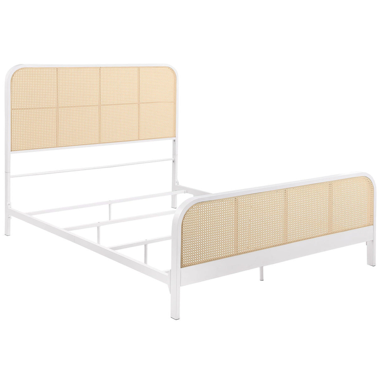 Lanewood Polyethylene PE Rattan Upholstered Metal Queen Bed White from Coaster - Luna Furniture