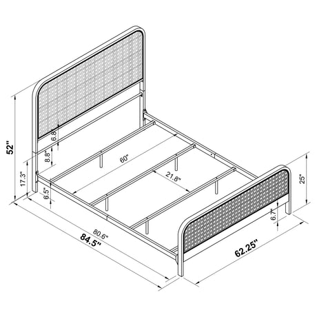 Lanewood Polyethylene PE Rattan Upholstered Metal Queen Bed White from Coaster - Luna Furniture