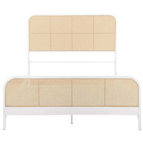 Lanewood Polyethylene PE Rattan Upholstered Metal Queen Bed White from Coaster - Luna Furniture