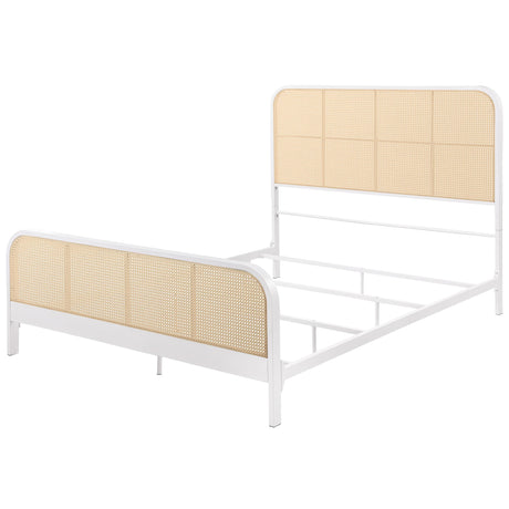 Lanewood Polyethylene PE Rattan Upholstered Metal Queen Bed White from Coaster - Luna Furniture