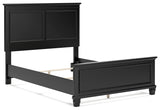 Lanolee Full Panel Bed with Mirrored Dresser and 2 Nightstands in Black - PKG015212