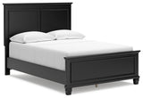 Lanolee Full Panel Bed with Mirrored Dresser and 2 Nightstands in Black - PKG015212