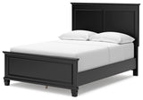 Lanolee Full Panel Bed with Mirrored Dresser and Chest in Black - PKG015215