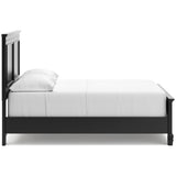 Lanolee Full Panel Bed with Mirrored Dresser and Chest in Black - PKG015215