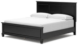 Lanolee King Panel Bed with Mirrored Dresser, Chest and Nightstand in Black - PKG015228