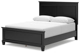 Lanolee Queen Panel Bed with Mirrored Dresser and 2 Nightstands in Black - PKG015218