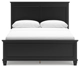 Lanolee Queen Panel Bed with Mirrored Dresser and Nightstand in Black - PKG015220