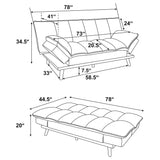 Laredo Upholstered Convertible Sofa Bed Light Grey - 360017