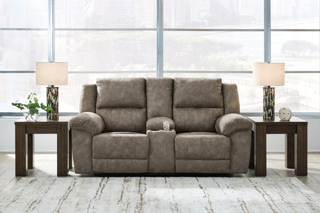 Laresview Fossil Reclining Loveseat with Console - 3720394