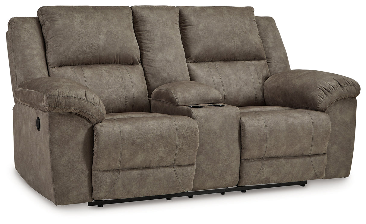 Laresview Fossil Reclining Loveseat with Console - 3720394