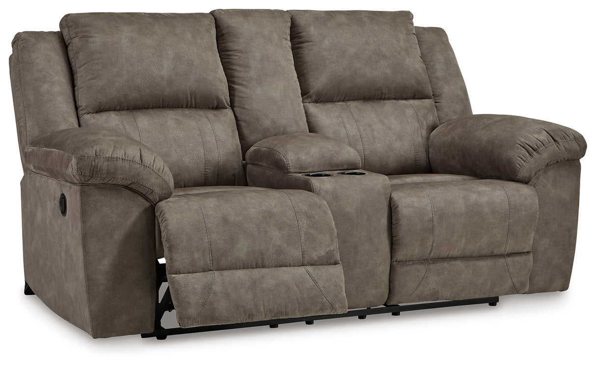 Laresview Fossil Reclining Loveseat with Console - 3720394