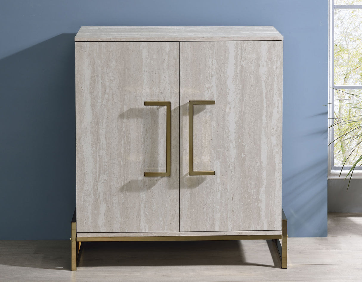 Larkin Faux-Marble Wine Cabinet from Steve Silver - Luna Furniture