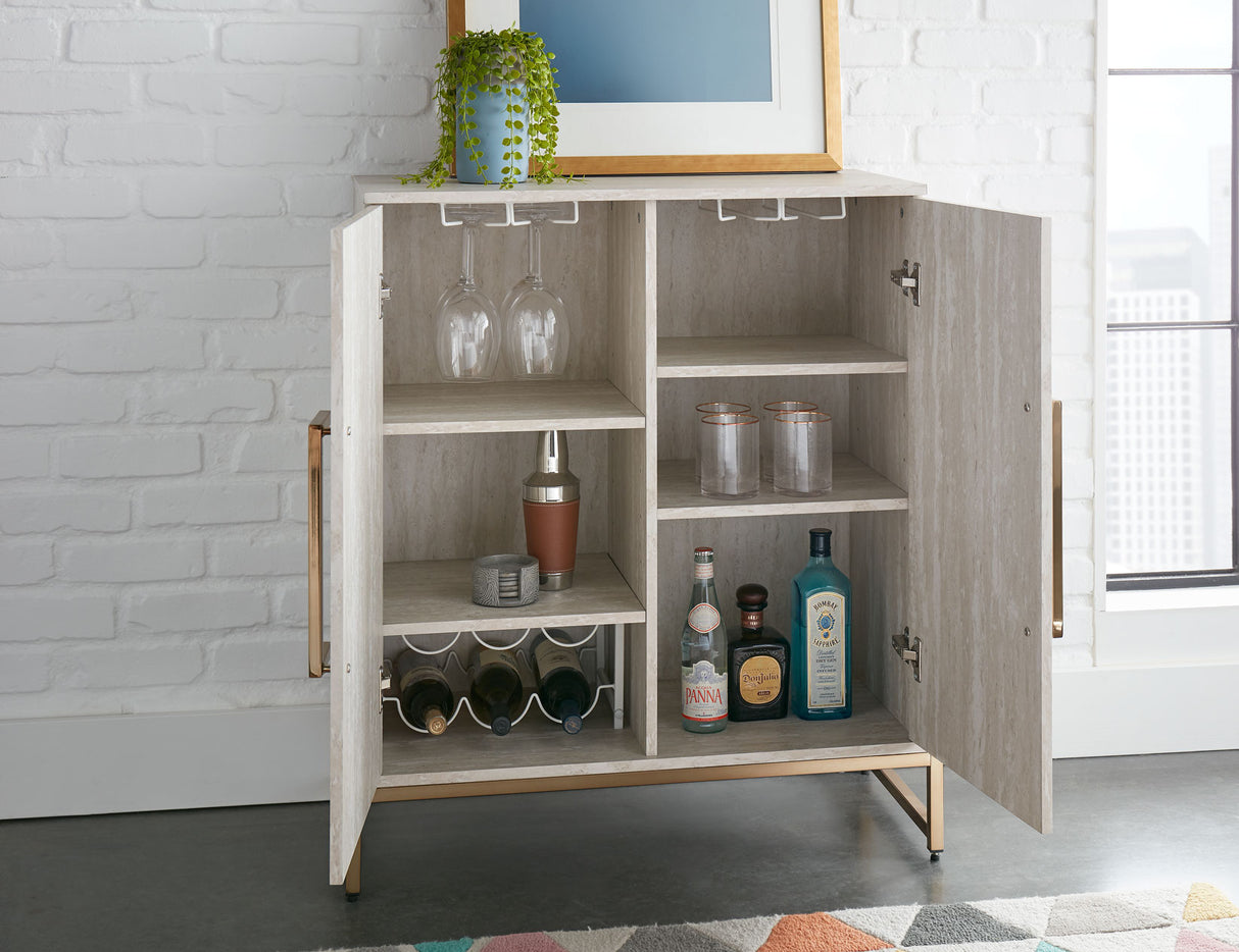 Larkin Faux-Marble Wine Cabinet from Steve Silver - Luna Furniture