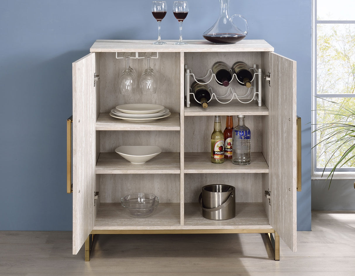 Larkin Faux-Marble Wine Cabinet from Steve Silver - Luna Furniture