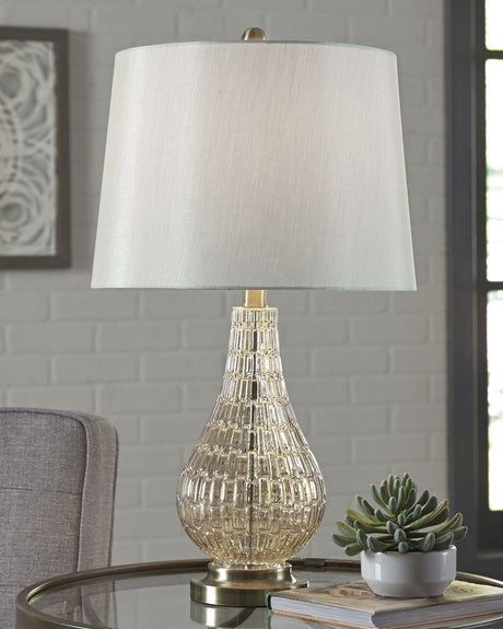 Latoya 2-Piece Table Lamp Set in Champagne from Ashley - Luna Furniture