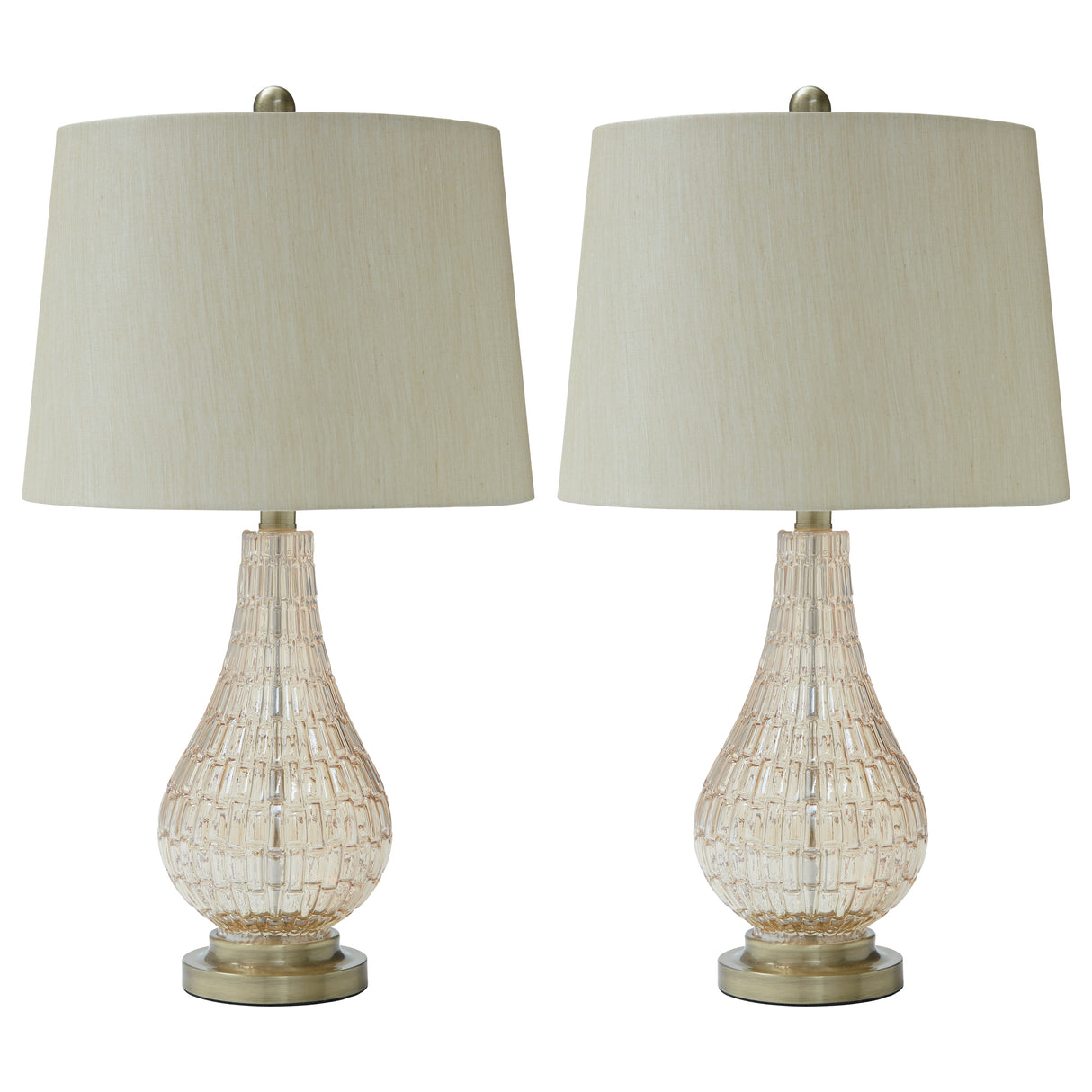 Latoya 2-Piece Table Lamp Set in Champagne from Ashley - Luna Furniture