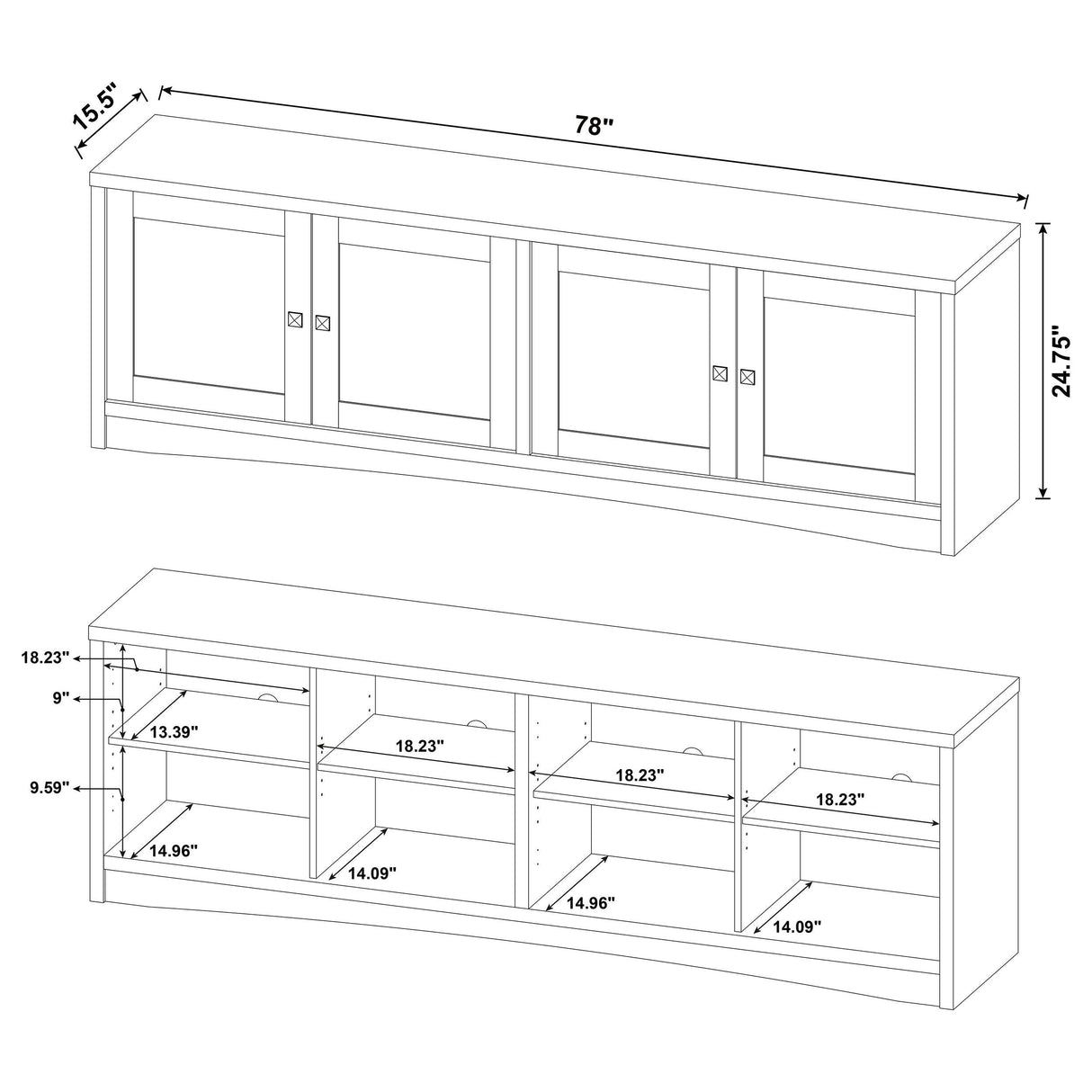 Laughlin 3-piece Entertainment Center with Gunmetal - 724113