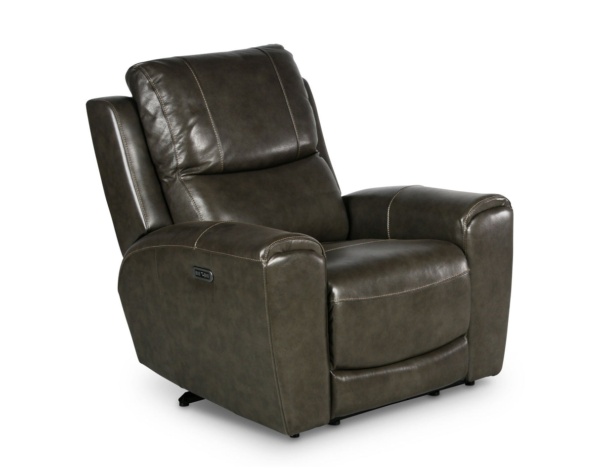 Laurel Dual-Power Leather Recliner, Grey - LL950CG