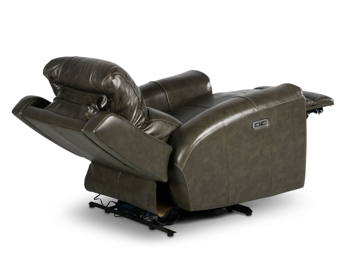 Laurel Dual-Power Leather Recliner, Grey - LL950CG