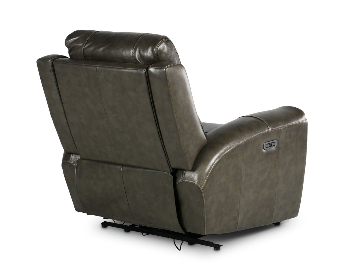 Laurel Dual-Power Leather Recliner, Grey - LL950CG