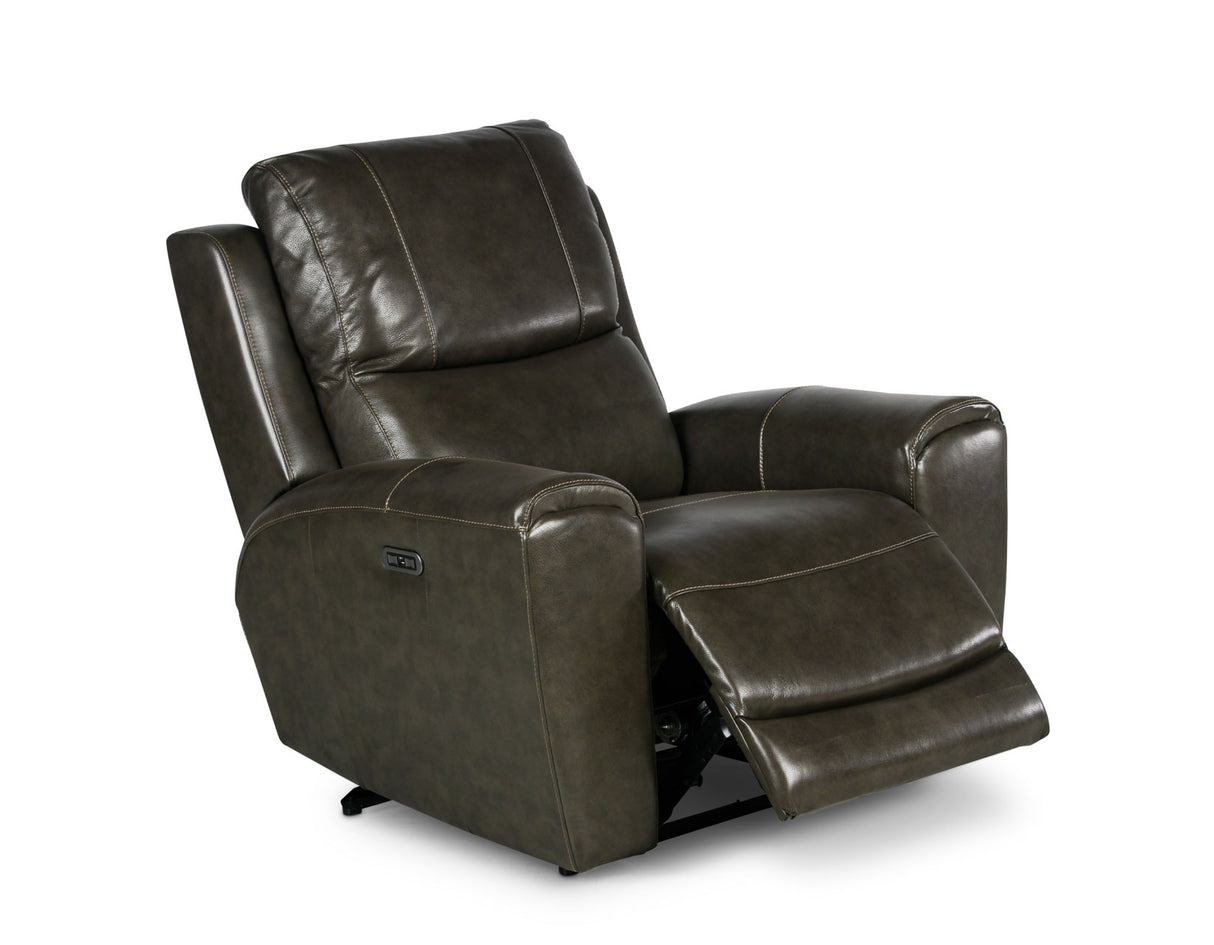 Laurel Dual-Power Leather Recliner, Grey - LL950CG