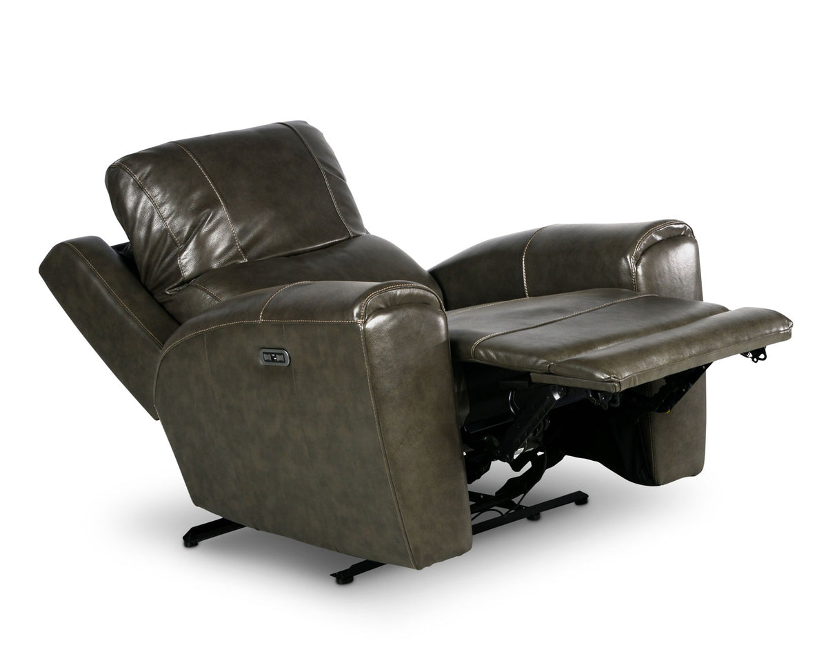 Laurel Dual-Power Leather Recliner, Grey - LL950CG