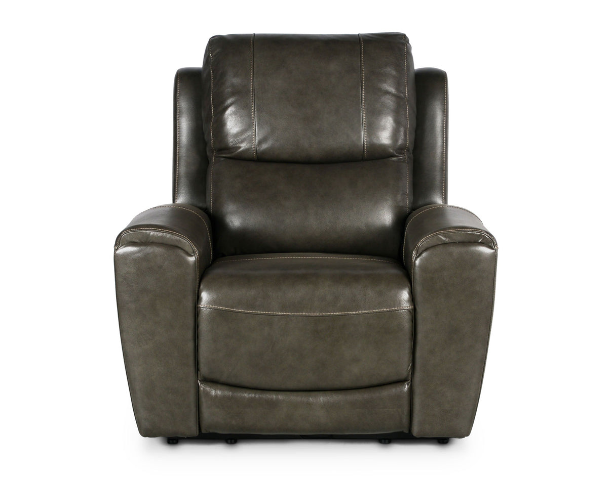 Laurel Dual-Power Leather Recliner, Grey - LL950CG