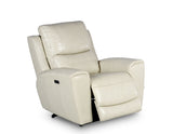 Laurel Dual -Power Leather Recliner, Ivory - LL950CI