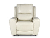 Laurel Dual -Power Leather Recliner, Ivory - LL950CI