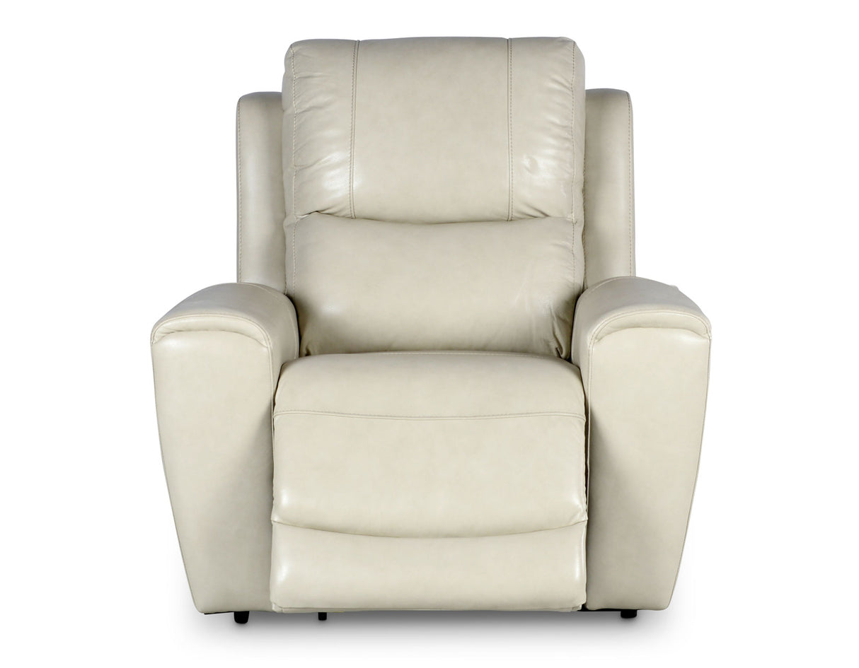 Laurel Dual -Power Leather Recliner, Ivory - LL950CI