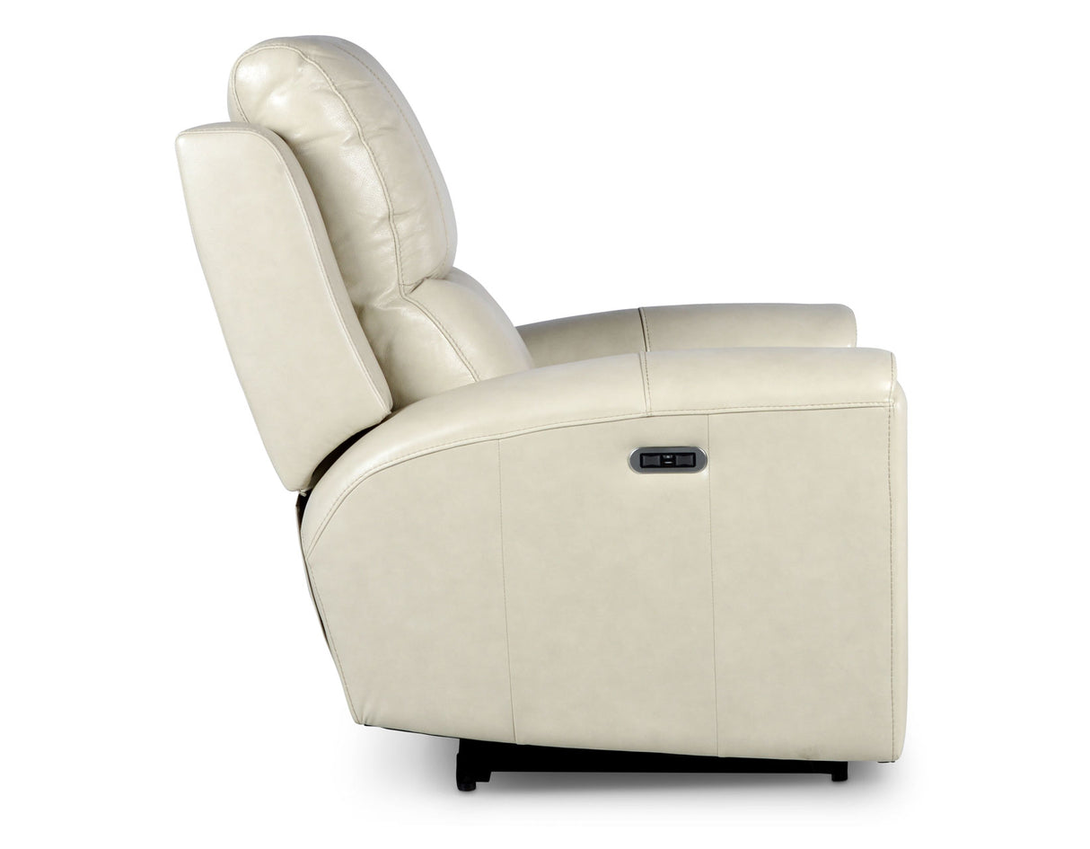 Laurel Dual -Power Leather Recliner, Ivory - LL950CI