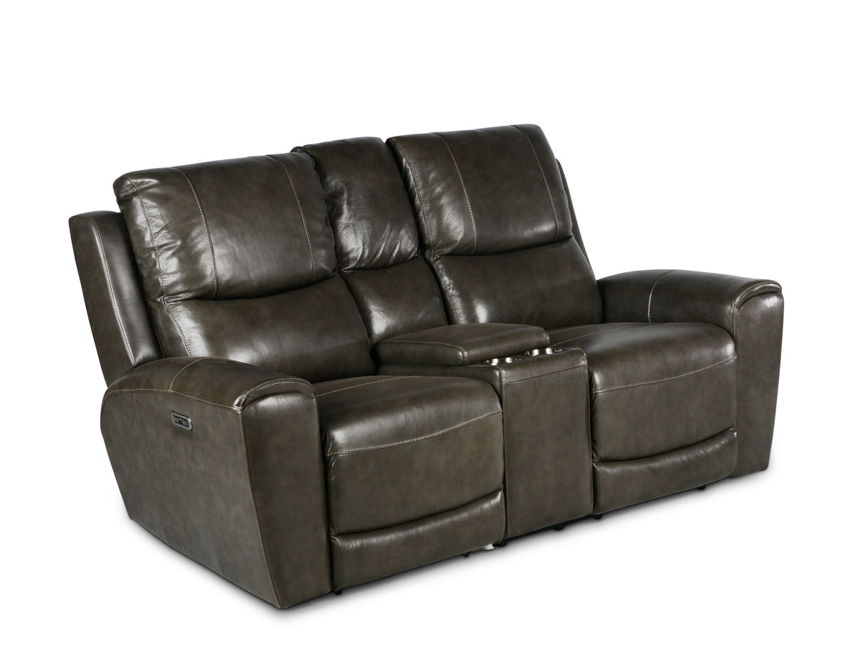 Laurel Dual-Power Reclining Console Loveseat, Grey from Steve Silver - Luna Furniture