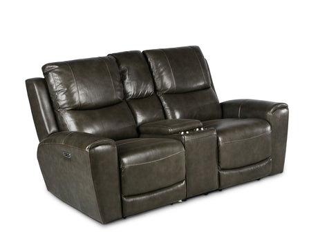 Laurel Dual-Power Reclining Console Loveseat, Grey - LL950CLG