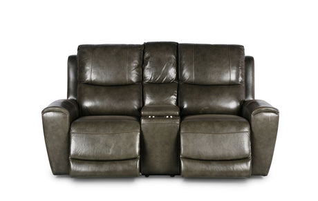 Laurel Dual-Power Reclining Console Loveseat, Grey - LL950CLG