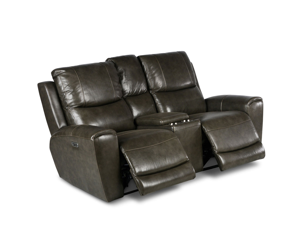 Laurel Dual-Power Reclining Console Loveseat, Grey from Steve Silver - Luna Furniture