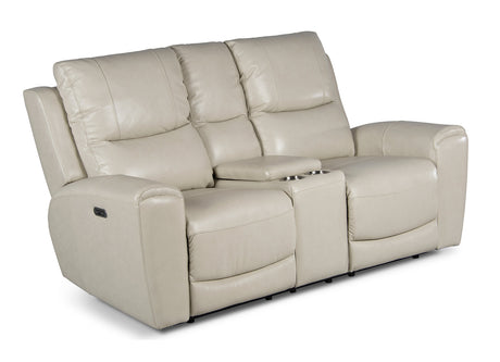 Laurel Dual-Power Reclining Console Loveseat, Ivory - LL950CLI