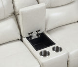 Laurel Dual-Power Reclining Console Loveseat, Ivory - LL950CLI