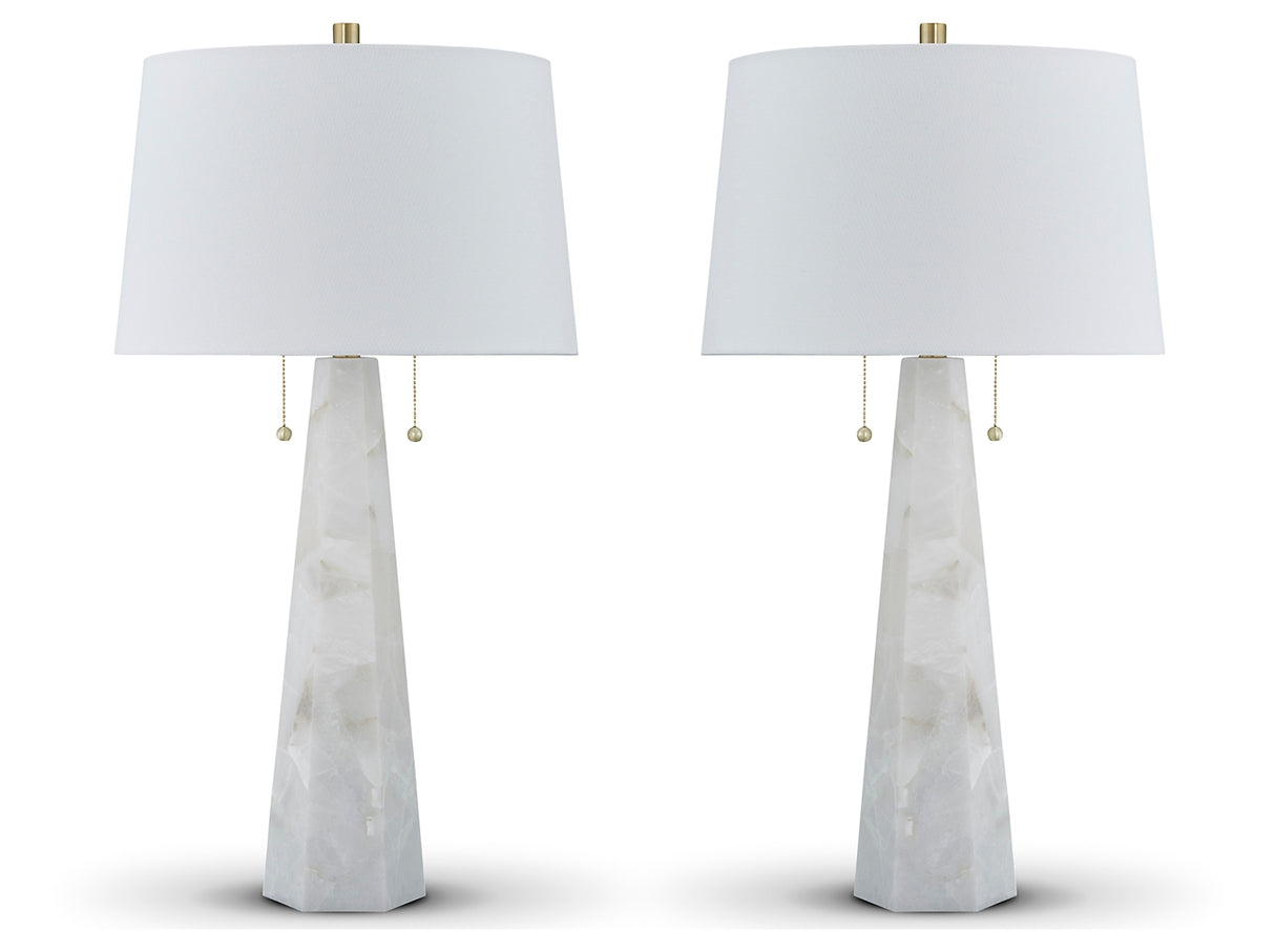 Laurellen 2-Piece Table Lamp Set in White - PKG019354