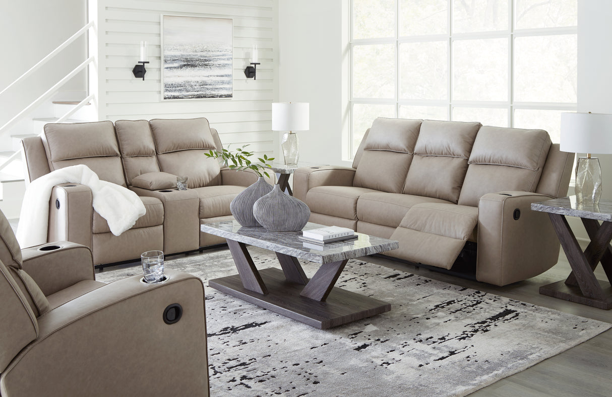 Lavenhorne Sofa, Loveseat and Recliner in Pebble - PKG015547