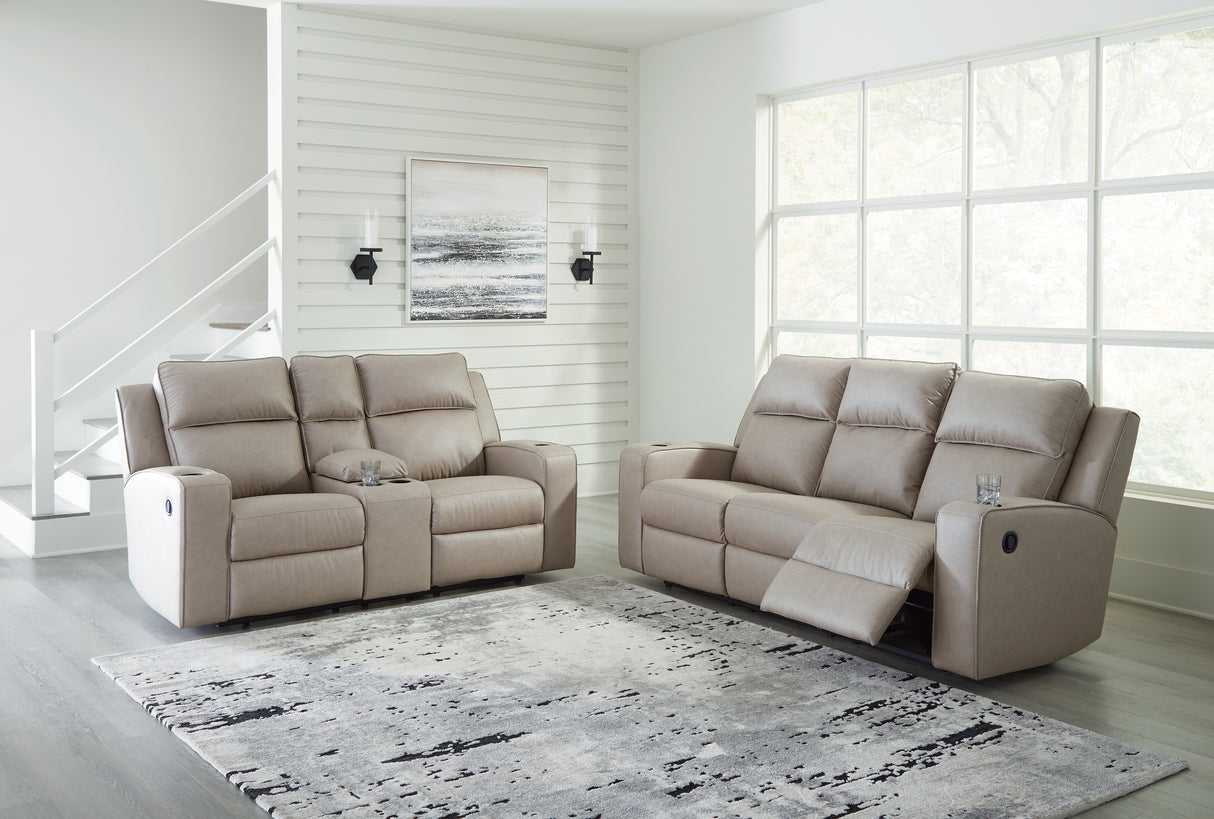 Lavenhorne Sofa, Loveseat and Recliner in Pebble - PKG015547