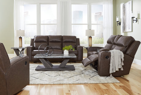 Lavenhorne Sofa, Loveseat and Recliner in Umber - PKG015545