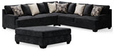 Lavernett 3-Piece Sectional with Ottoman in Charcoal - PKG016155