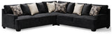 Lavernett 3-Piece Sectional with Ottoman in Charcoal - PKG016155