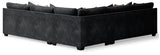 Lavernett 3-Piece Sectional with Ottoman in Charcoal - PKG016155