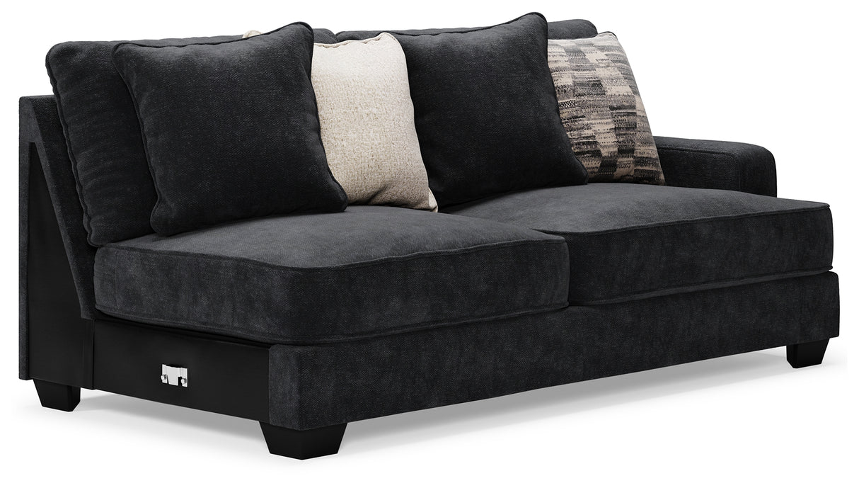 Lavernett 4-Piece Sectional with Ottoman in Charcoal - PKG014915